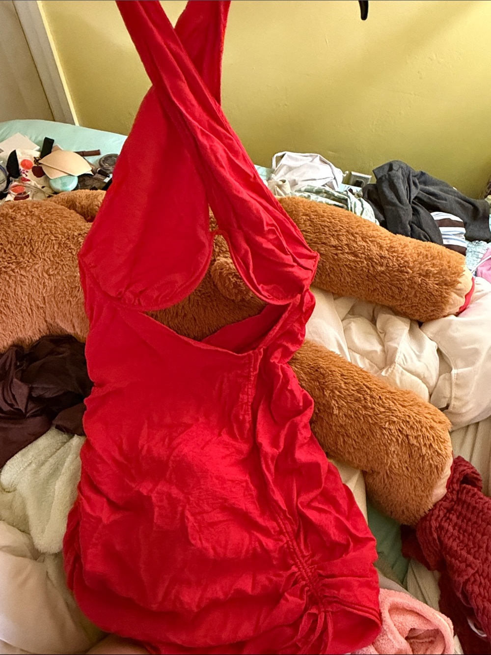 Red Halter Dress - Women